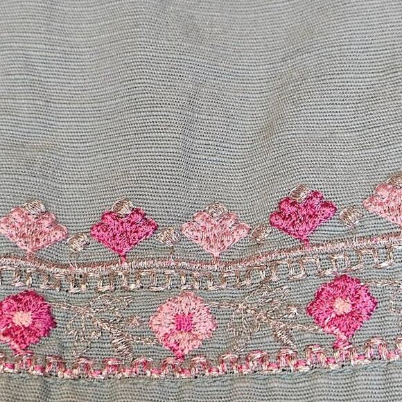 Minnie Minor Baby Tunic, Almost Mint Green with Metallic Embroidery, 6-9 Months - Picture 5 of 6